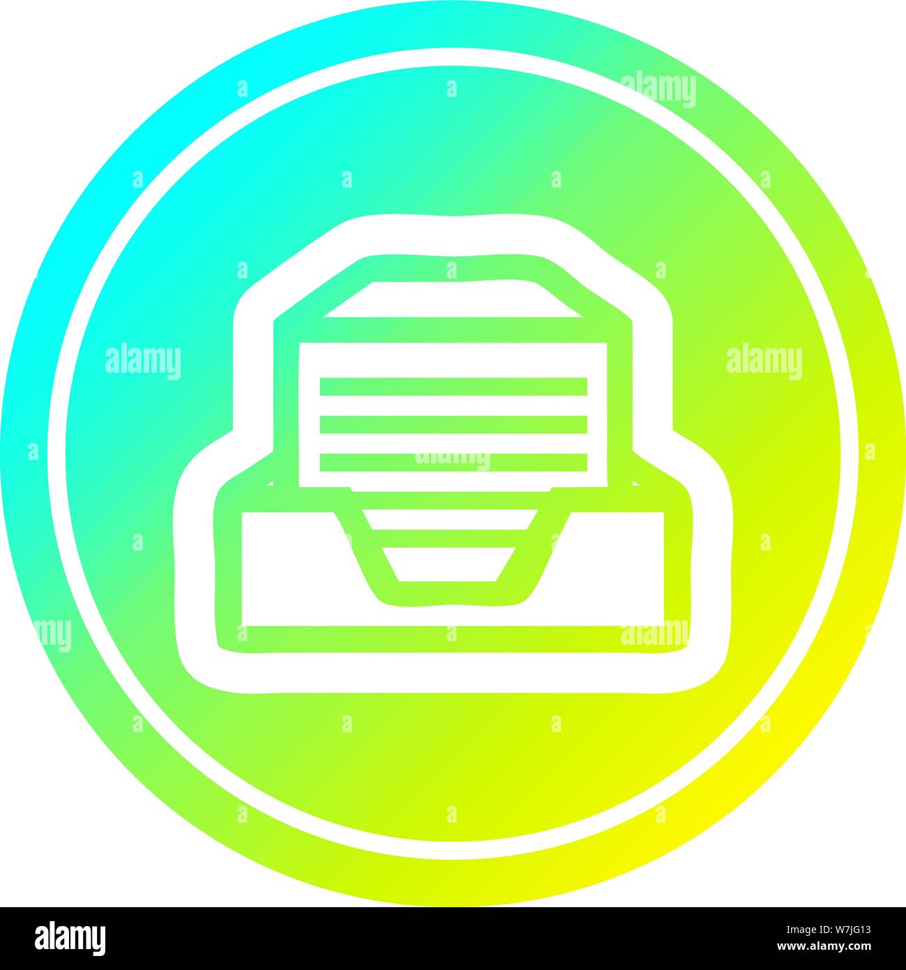 office paper stack circular icon with cool gradient finish Stock Vector ...