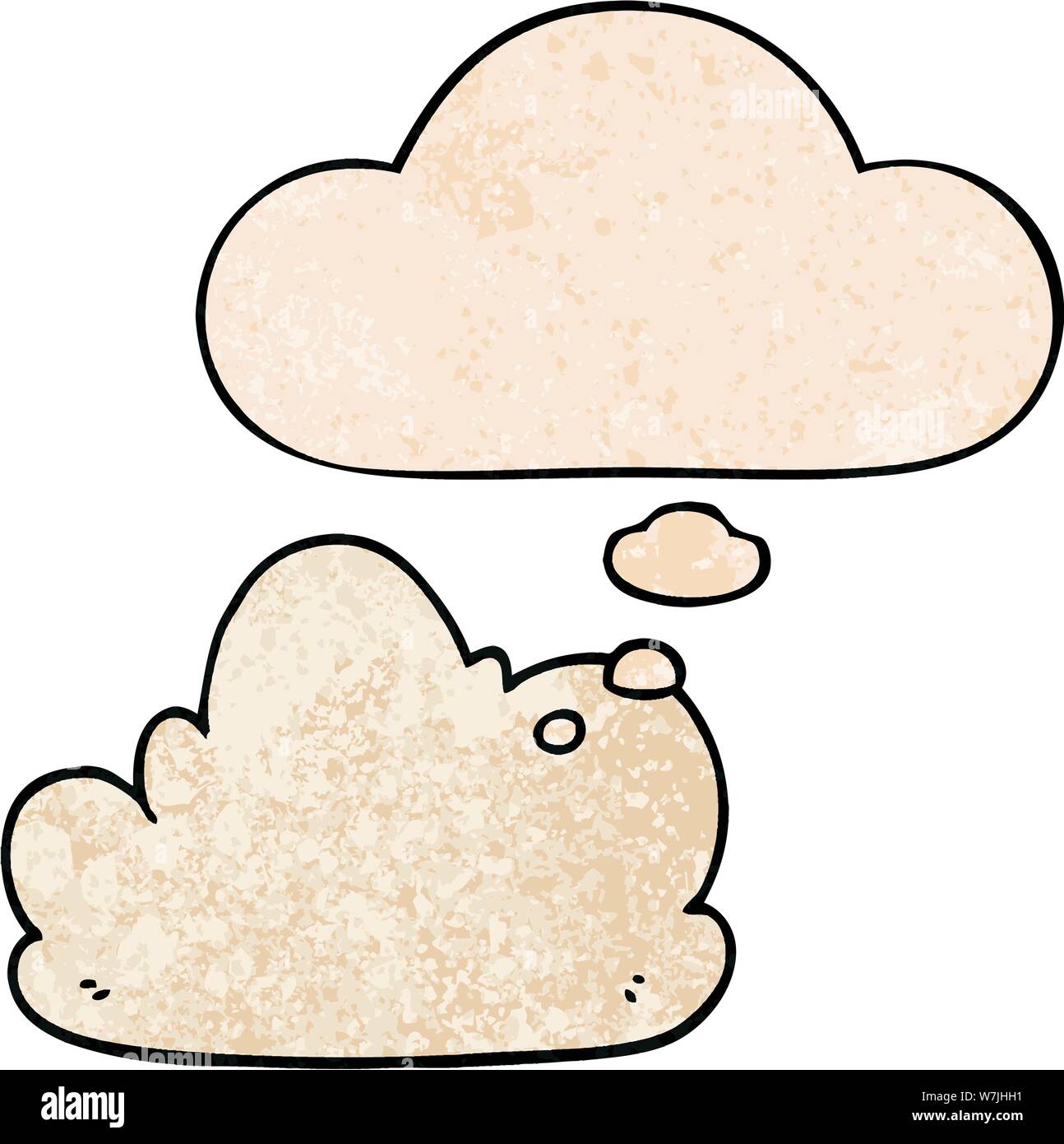 cartoon cloud with thought bubble in grunge texture style Stock Vector ...