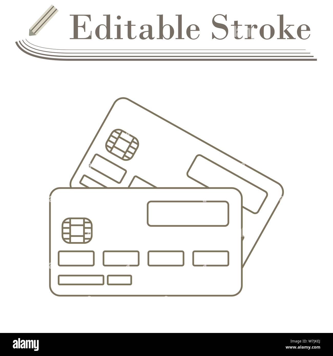 Credit Card Icon. Editable Stroke Simple Design. Vector Illustration ...