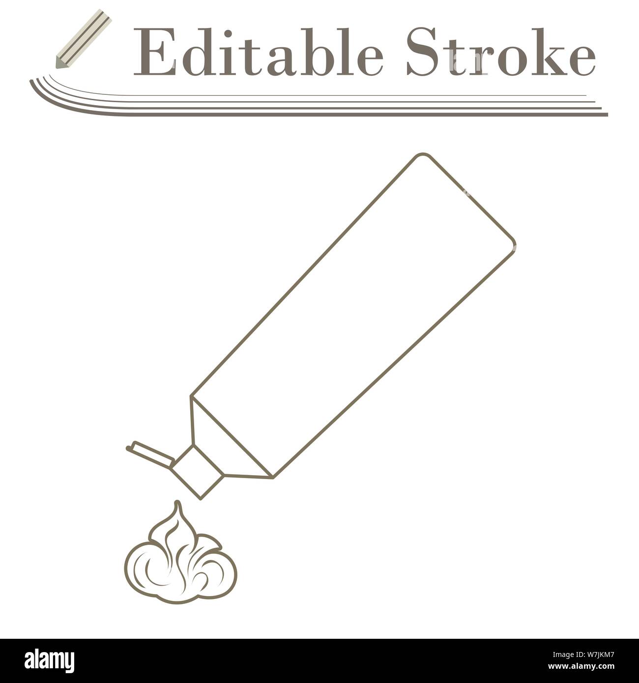 Toothpaste Tube Icon. Editable Stroke Simple Design. Vector