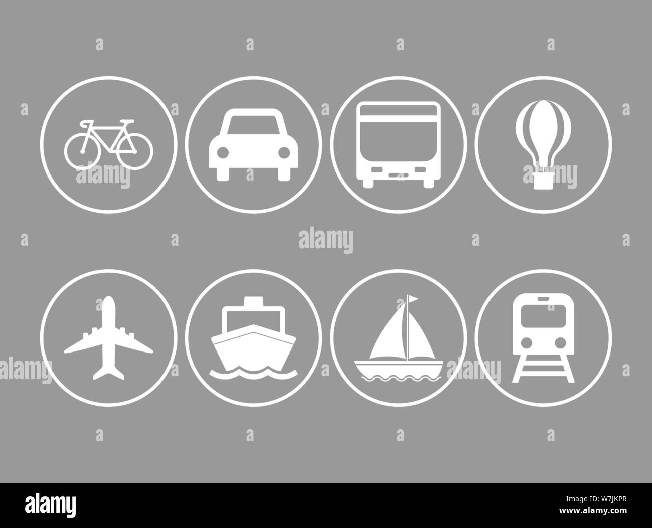 Vector illustration, flat design Transport icons Stock Vector