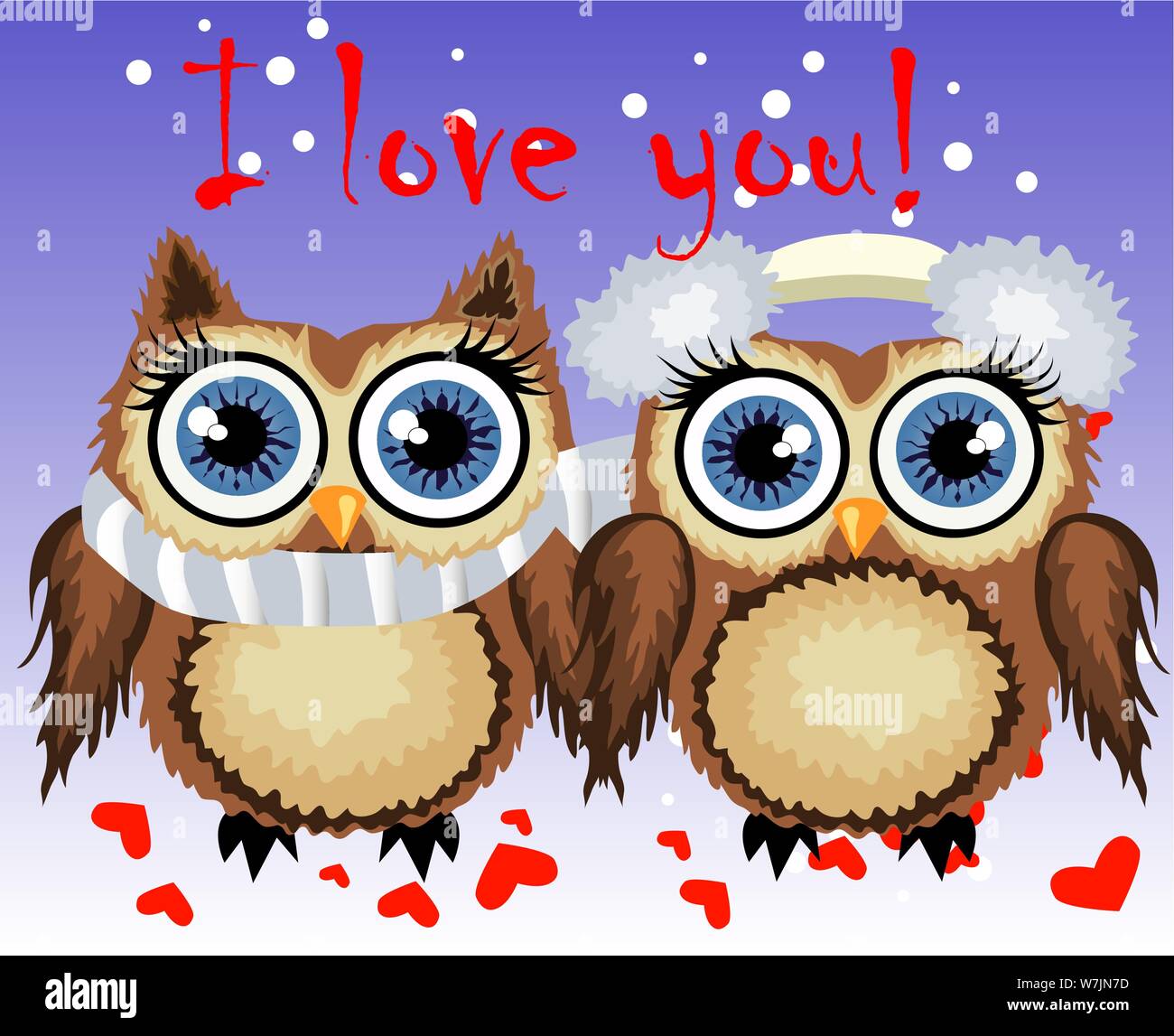 Owls love sweet card design romantic hi-res stock photography and ...