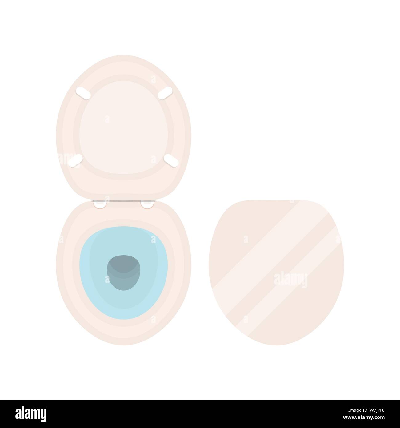 Vector toilet open and closed illustration isolated on a white background Stock Vector