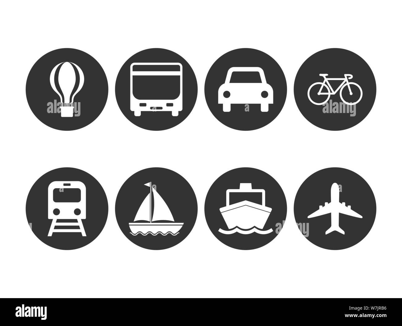 Vector illustration, flat design Transport icons Stock Vector