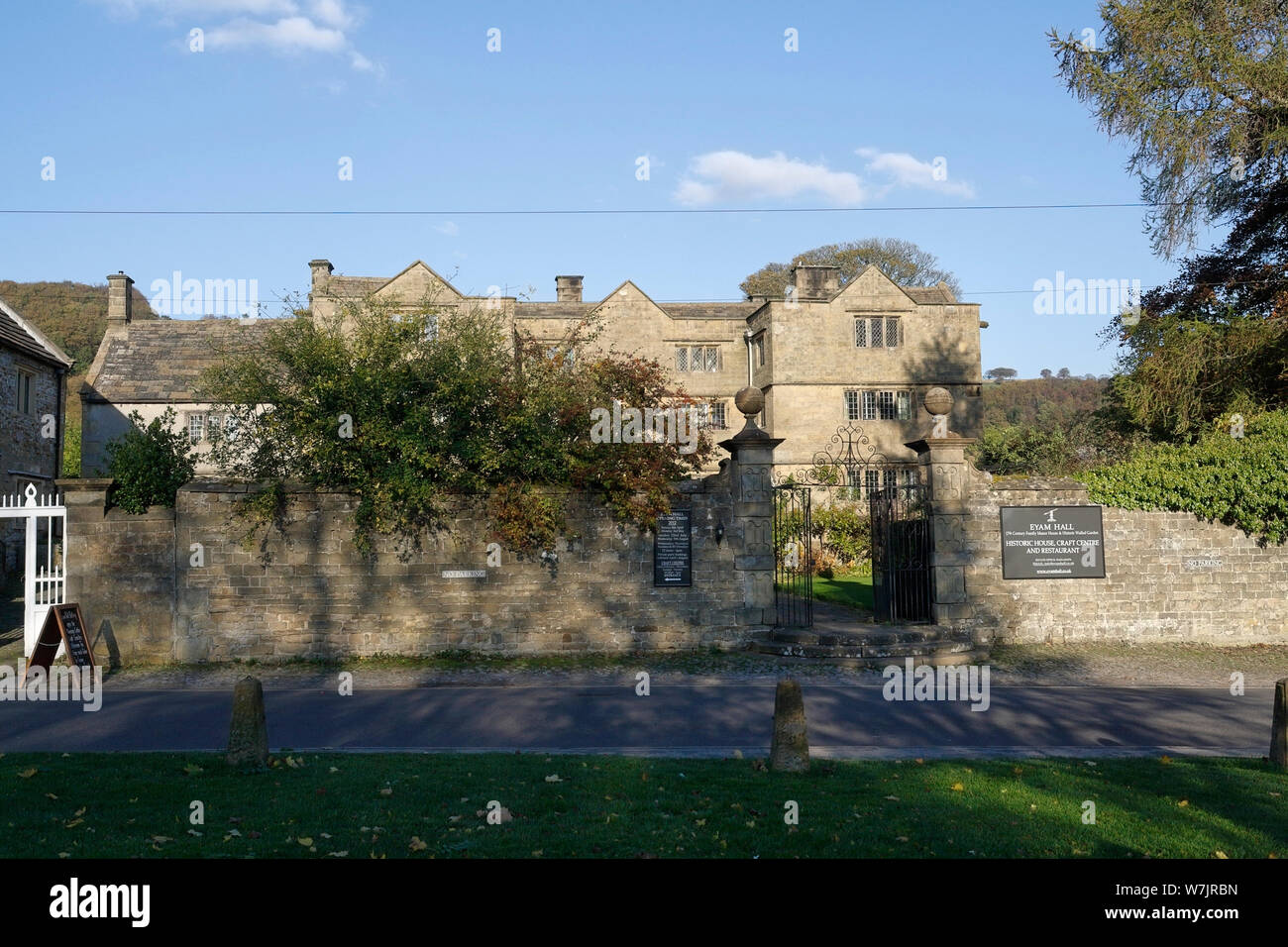 Eyam Hall in Derbyshire England UK, Historic house grade II* listed building Stock Photo
