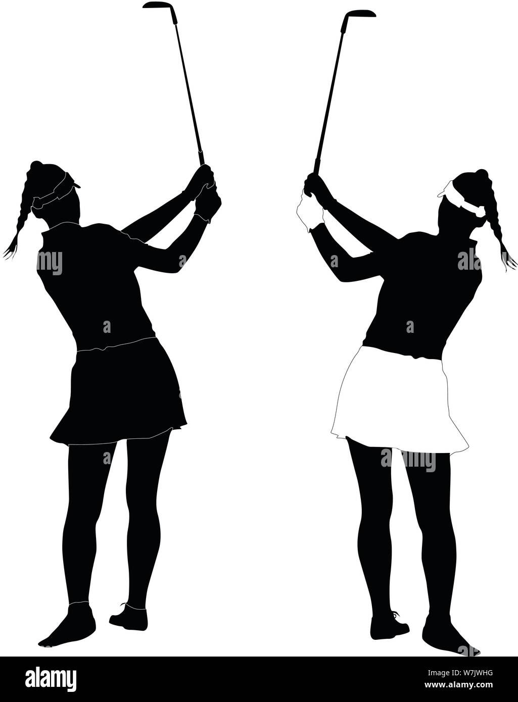 Vector silhouette of a woman golf player collection Stock Vector Image \u0026  Art - Alamy, image size:1025x1390