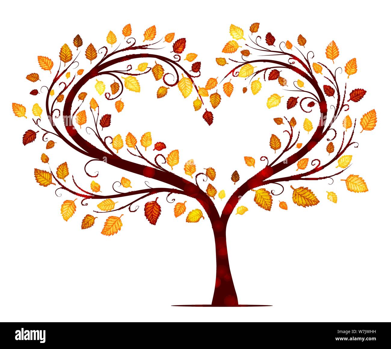 Autumn tree on white background vector Stock Vector