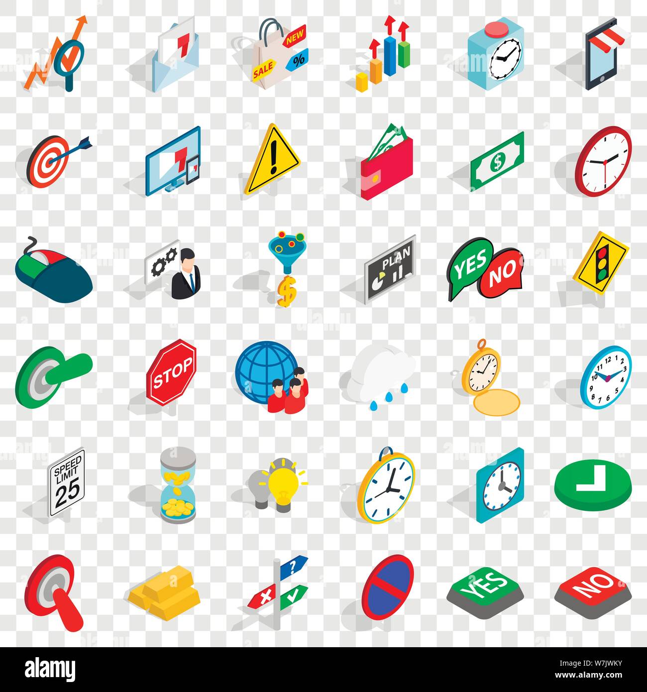 Arrow icons set, isometric style Stock Vector