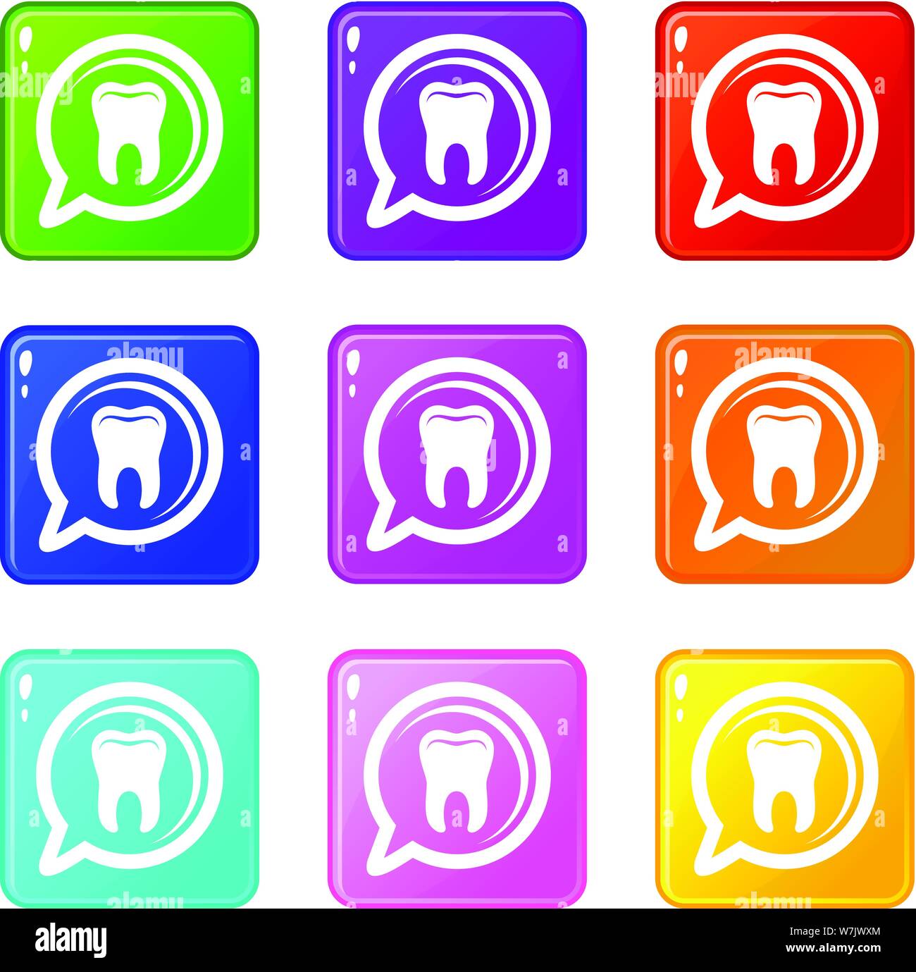 Explore tooth icons set 9 color collection Stock Vector Image & Art - Alamy