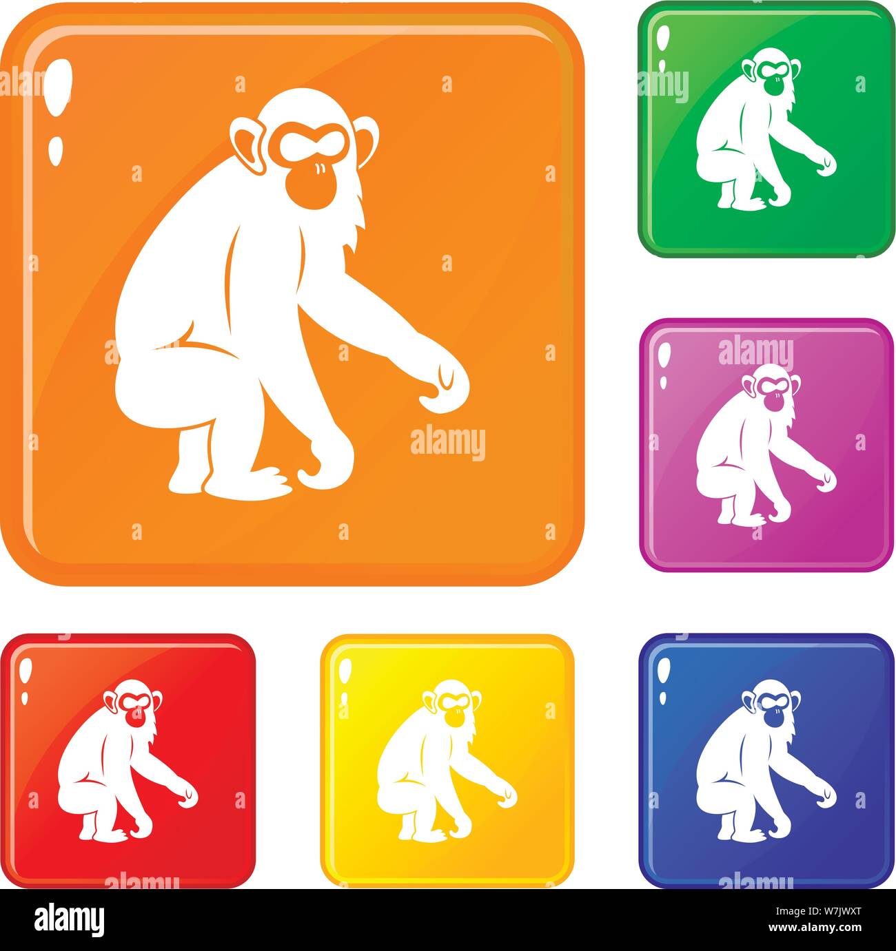 Macaque icons set vector color Stock Vector Image & Art - Alamy