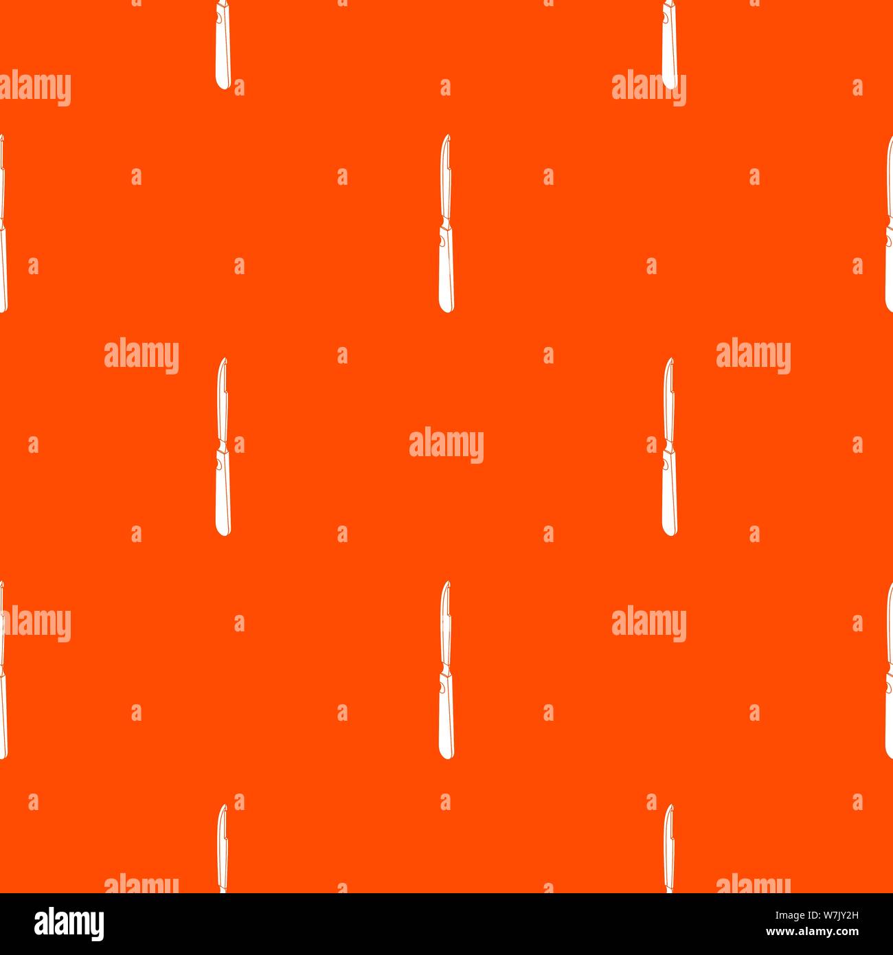 Medical scalpel pattern vector orange Stock Vector