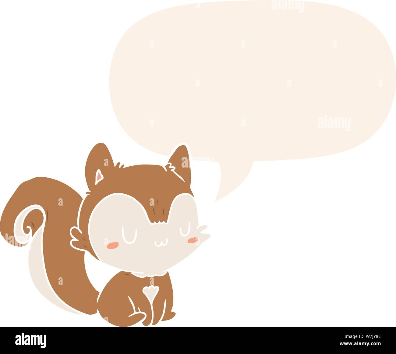cartoon squirrel with speech bubble in retro style Stock Vector