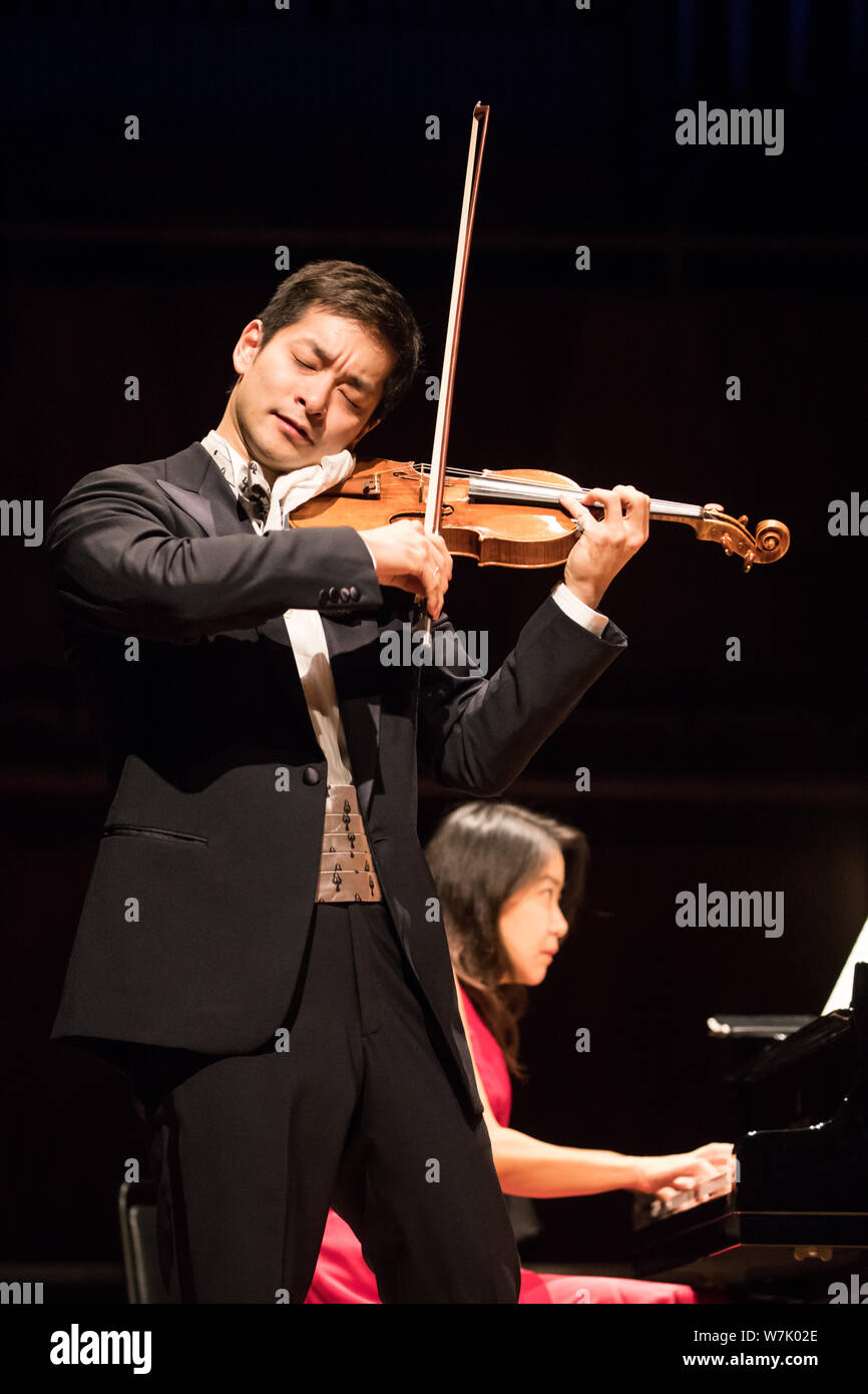 JapaneseAmerican violinist performs during a concert in Guangzhou city