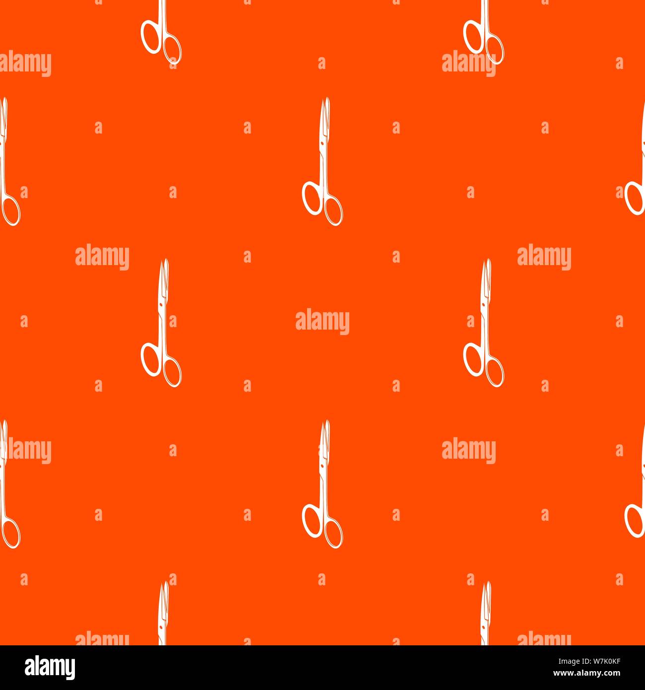 Medical scissors pattern vector orange Stock Vector