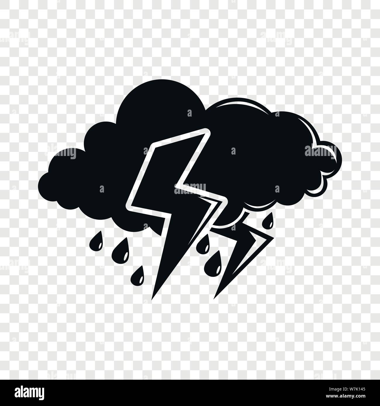 Cloud lightning icon, simple black style Stock Vector Image & Art - Alamy