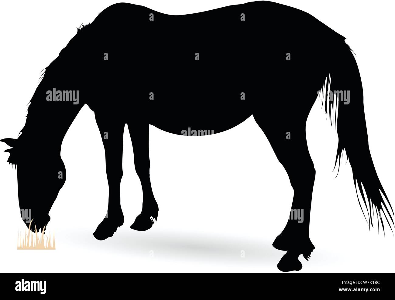 Silhouette of Large Horse Stock Vector