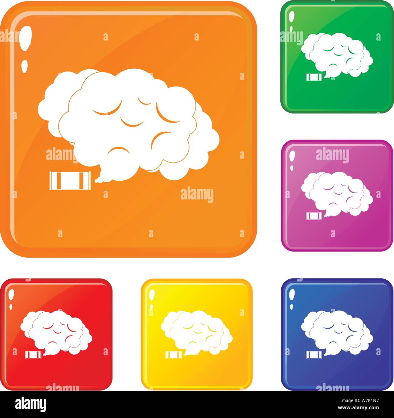 Tear gas icons set vector color Stock Vector