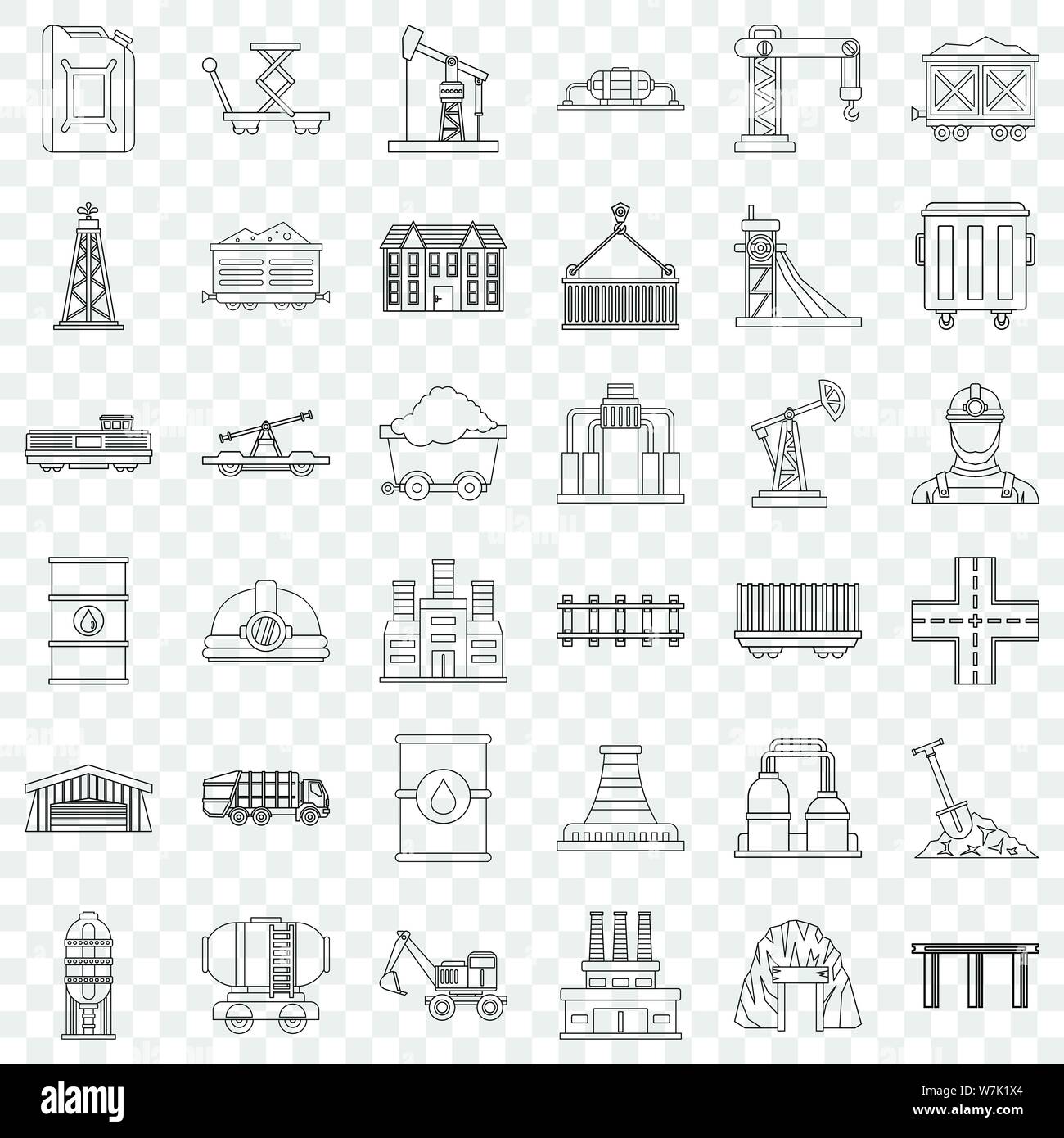 Industry icons set, outline style Stock Vector Image & Art - Alamy