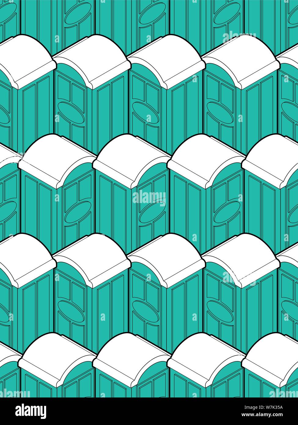 Portable toilet pattern seamless. WC Street palstic background. vector texture Stock Vector