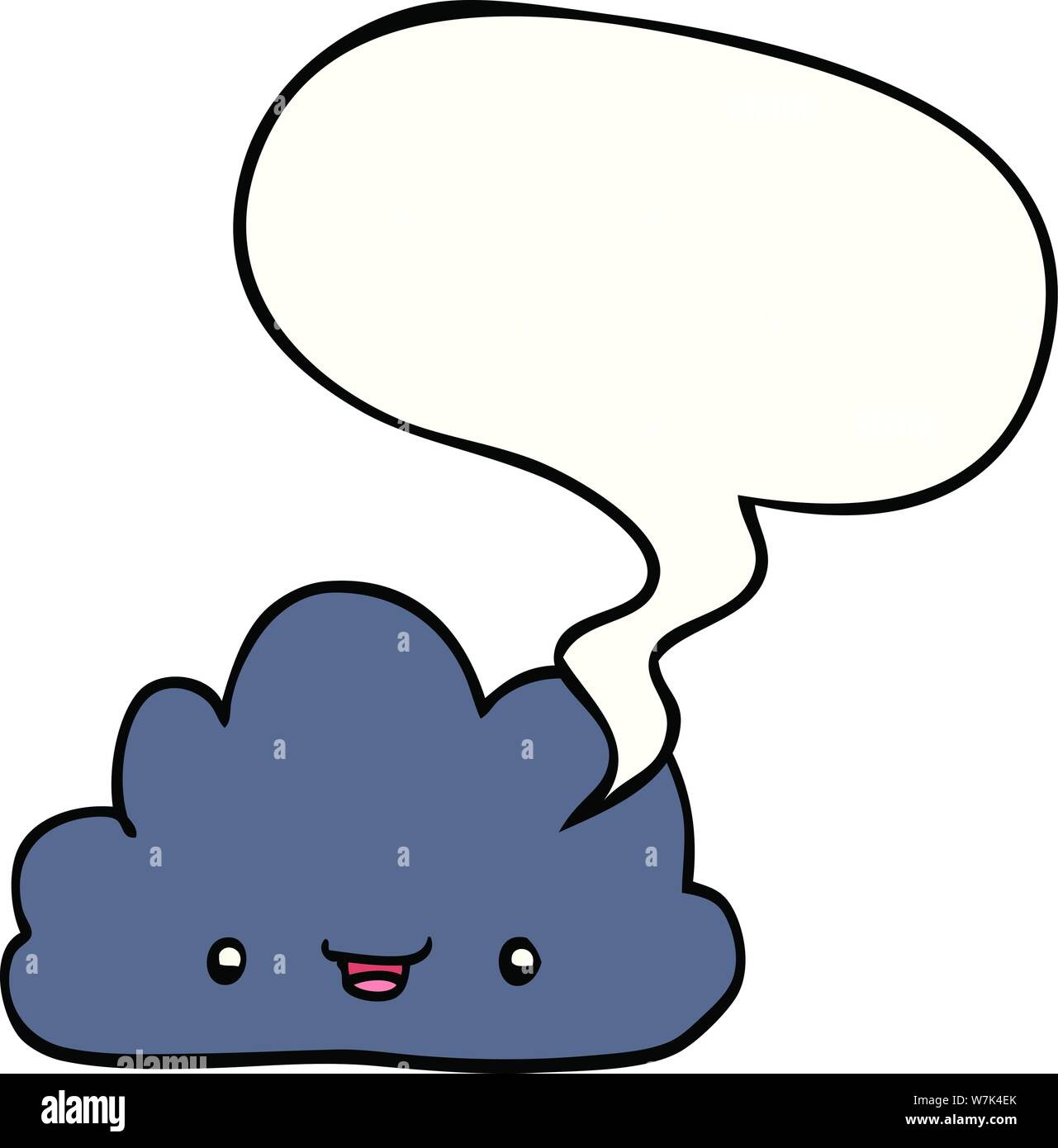 happy cartoon cloud with speech bubble Stock Vector Image & Art - Alamy