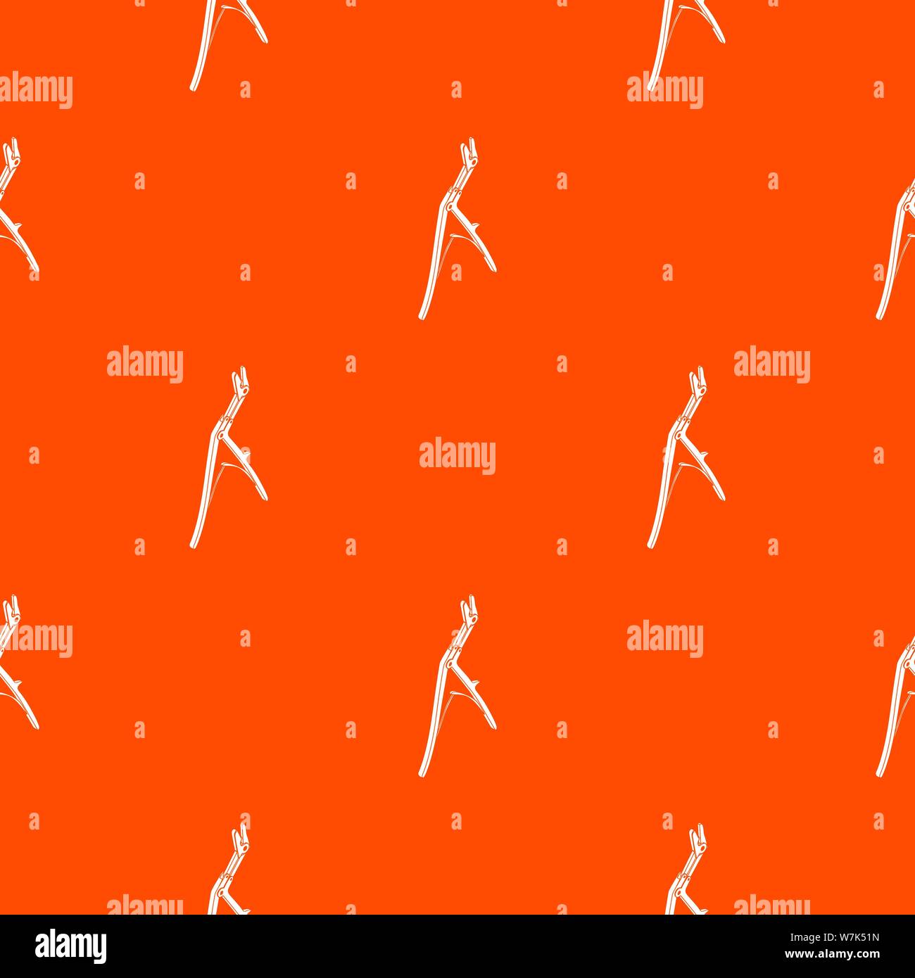 Surgical pincers pattern vector orange Stock Vector