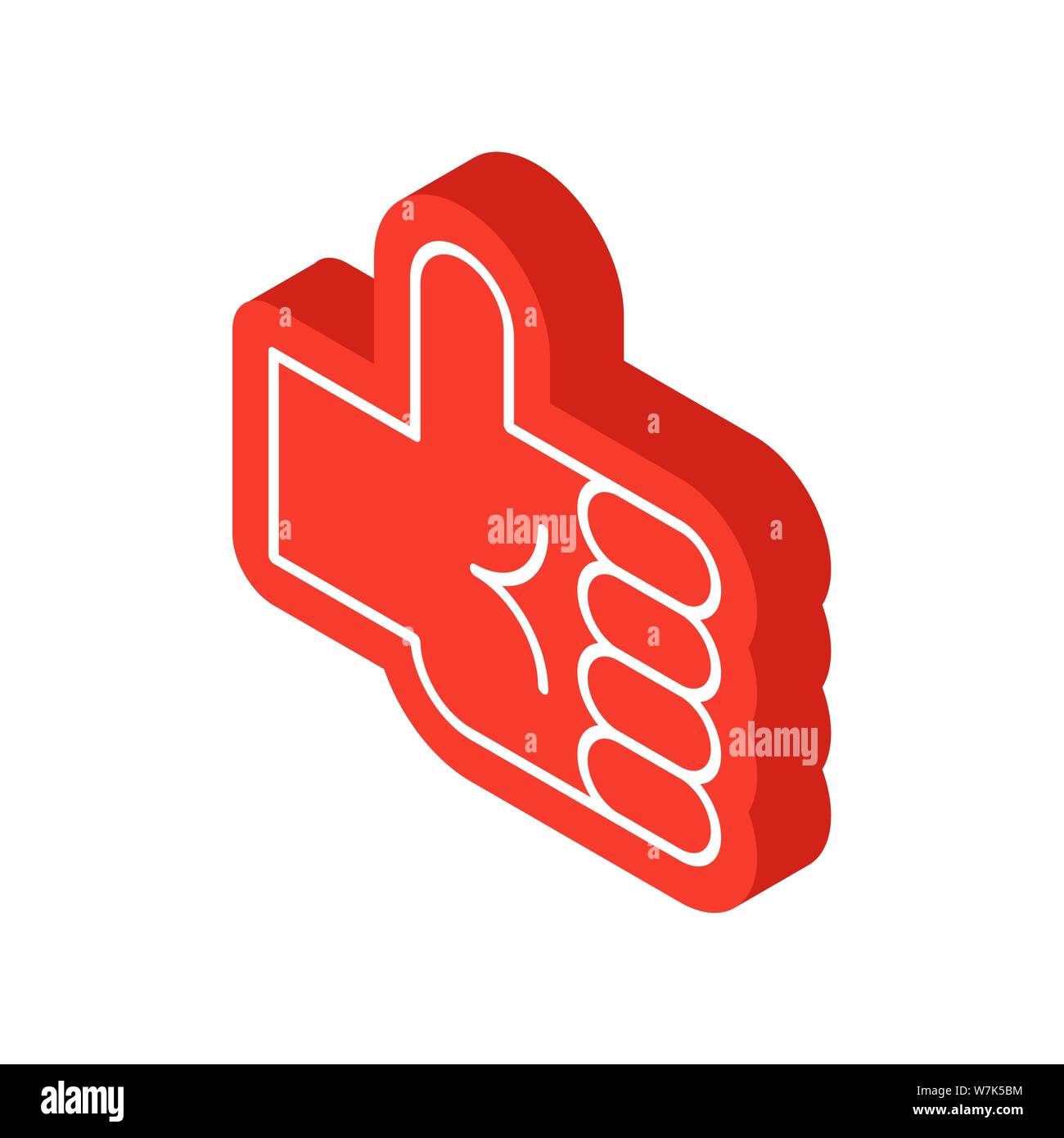 Fan Foam Hand isolated. Thumb up sign vector illustration Stock Vector