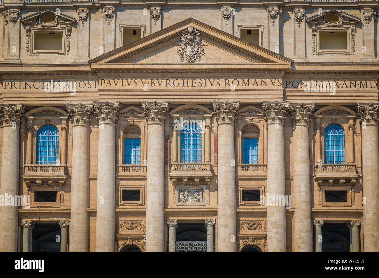 St. Peter's Basilica Facade in the Vatican Stock Photo