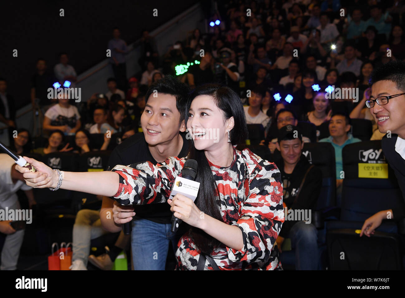 Chinese Actress Fan Bingbing Right Her Actor And Director Boyfriend Li Chen Attend A Press Conference For Their New Movie Sky Hunter In Shanghai Stock Photo Alamy