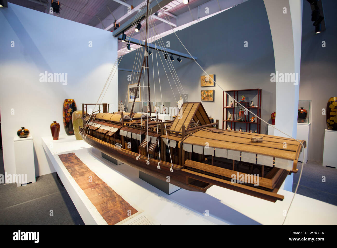 View of a passenger ship model of Song Dynasty (960-1127) displayed ...
