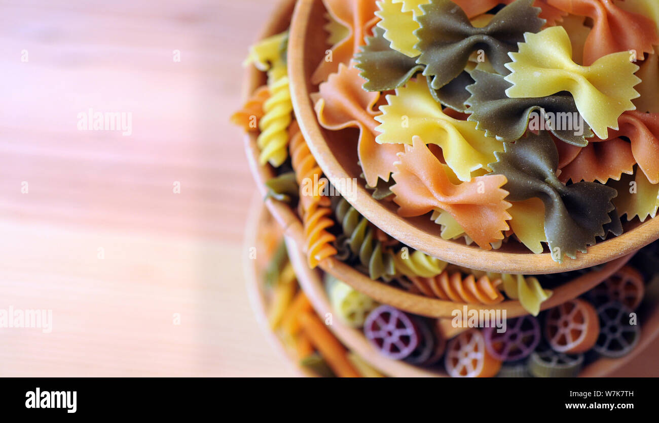 Pasta Stack Spiral wheel shaped hi-res stock photography and images - Alamy