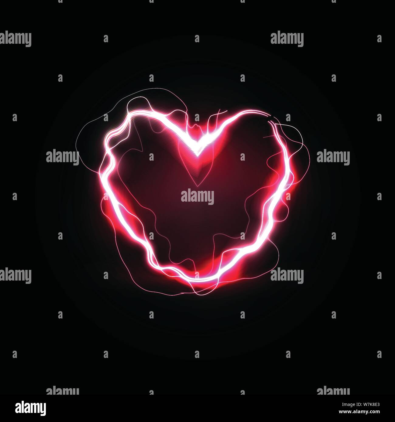 Hot relationships, fiery love and blazing passion symbol. Red lightning