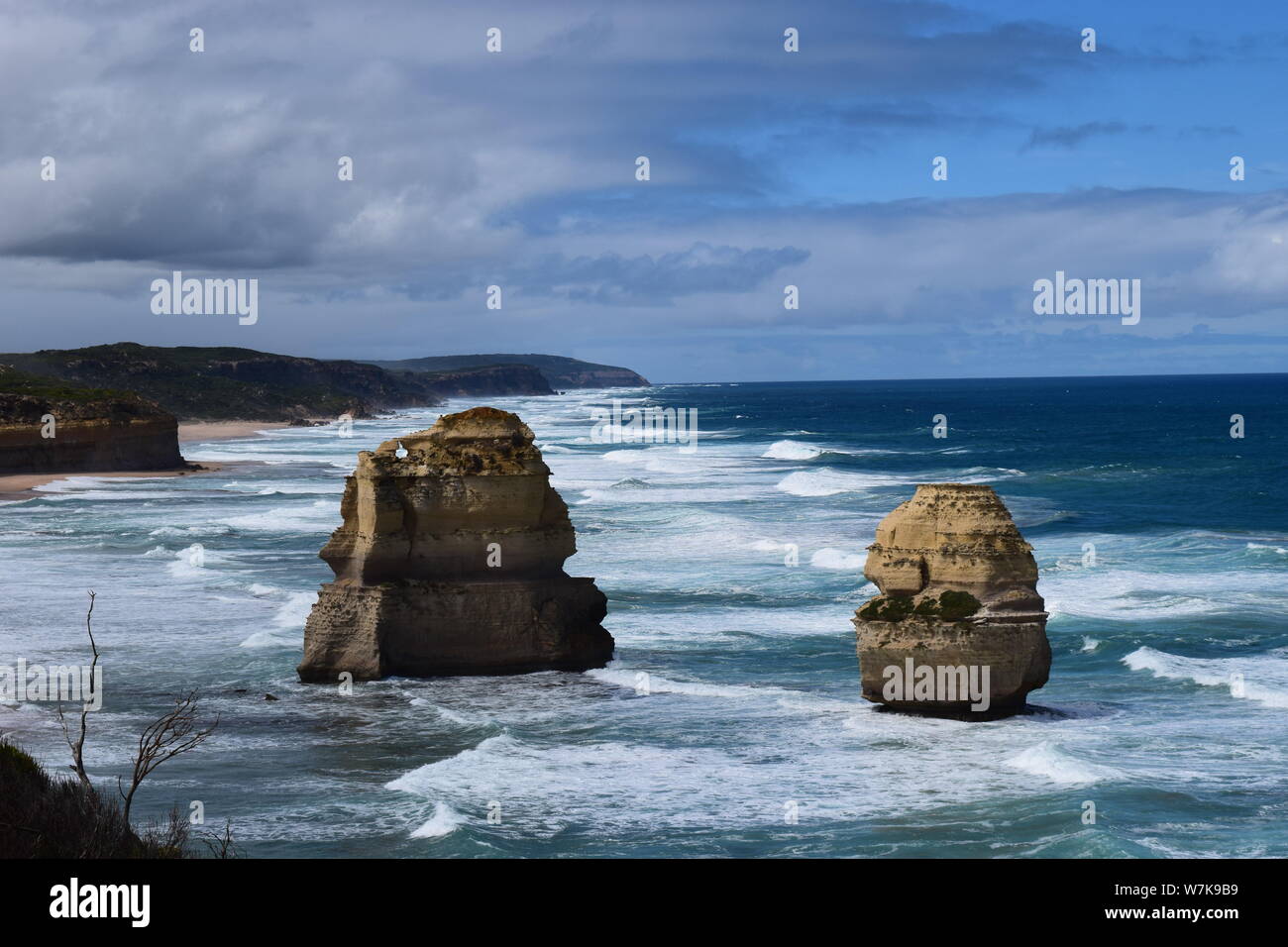 --FILE--Landscape of The Twelve Apostles, a collection of limestone stacks off the shore of the Port Campbell National Park, by the Great Ocean Road i Stock Photo