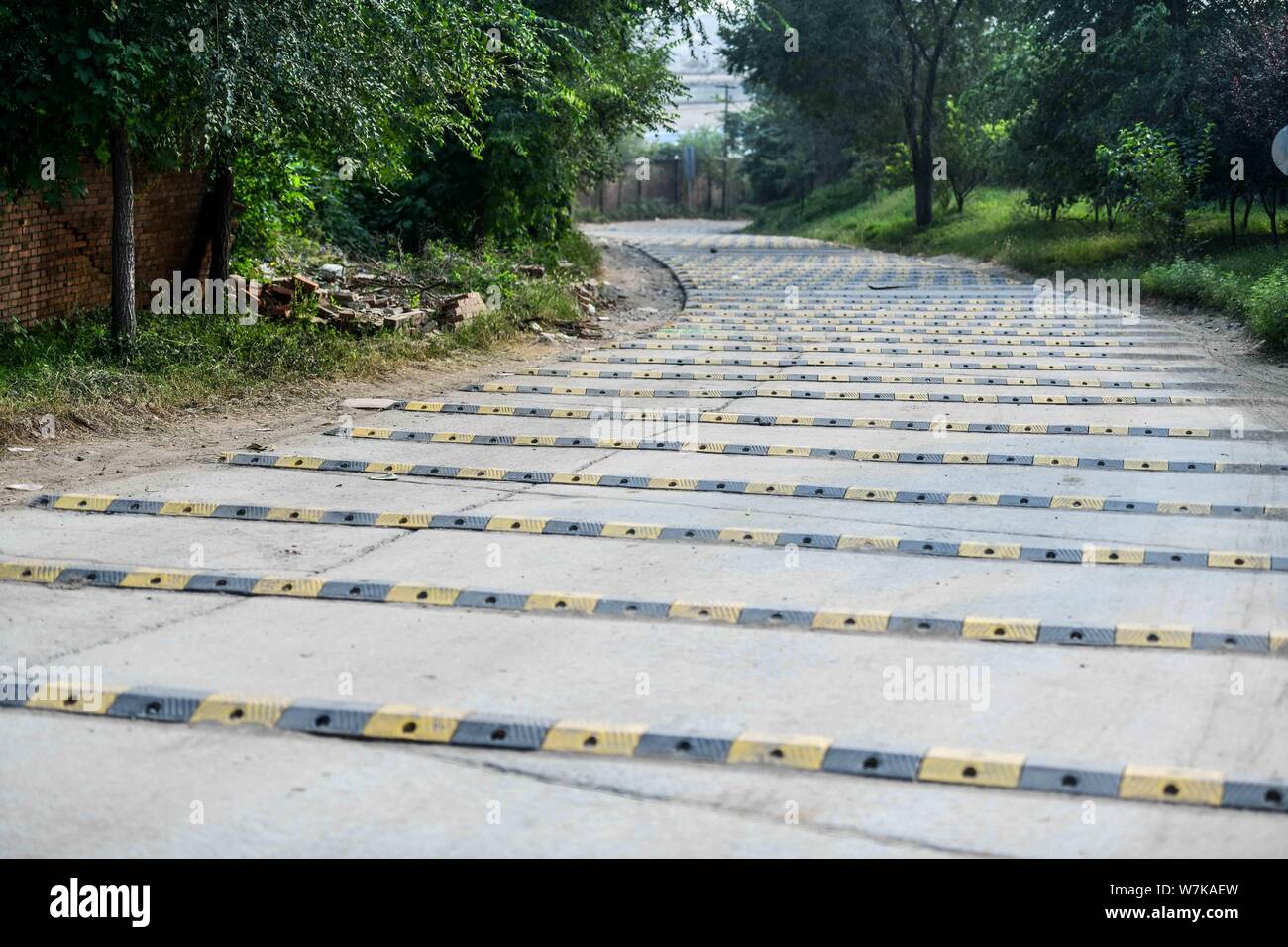 A 200meterlong "washboard road" with more than 100 speed bumps is