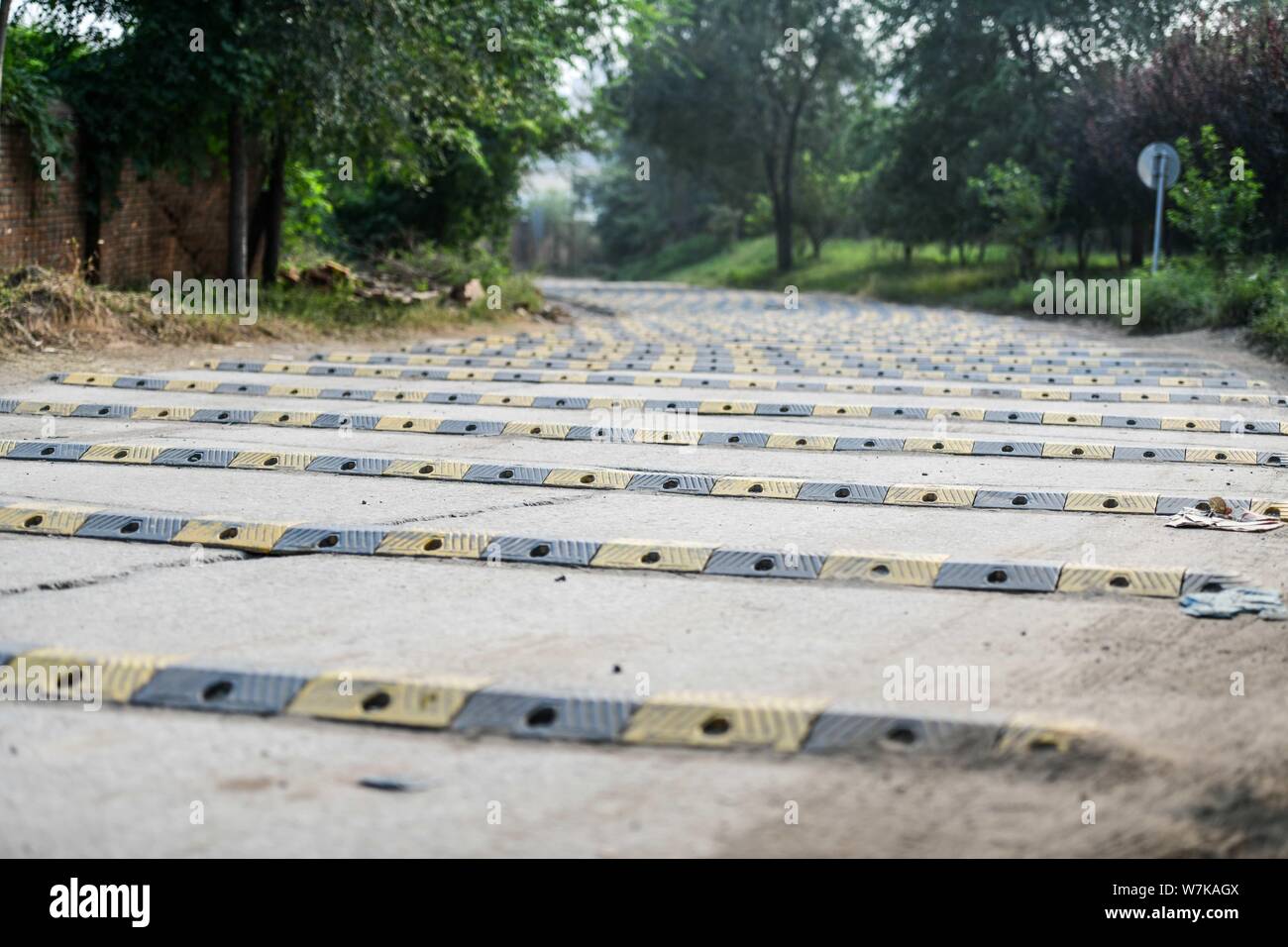 A 200meterlong "washboard road" with more than 100 speed bumps is