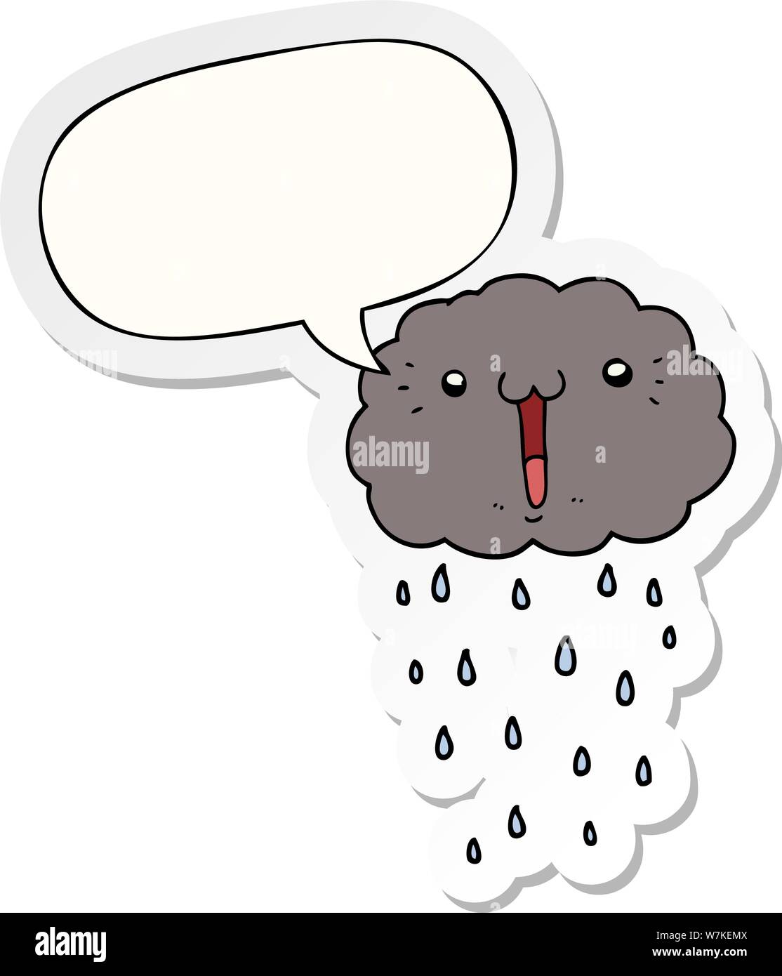 cartoon cloud with speech bubble sticker Stock Vector Image & Art - Alamy