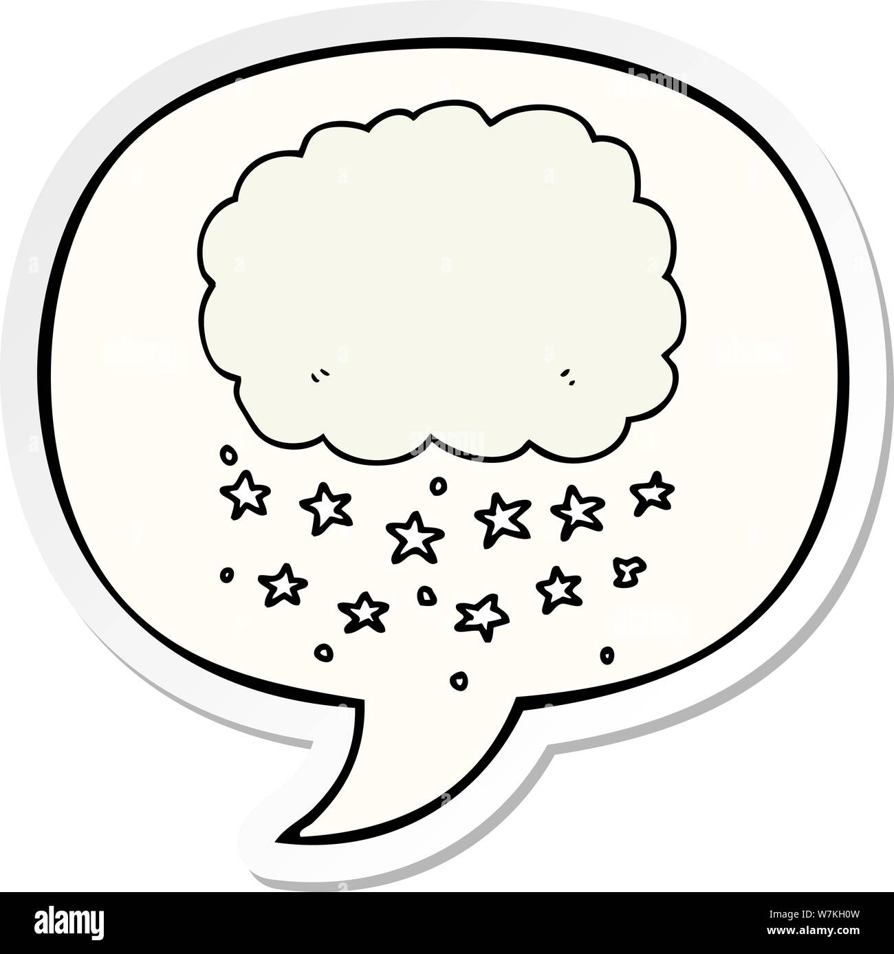 cartoon rain cloud with speech bubble sticker Stock Vector Image & Art ...
