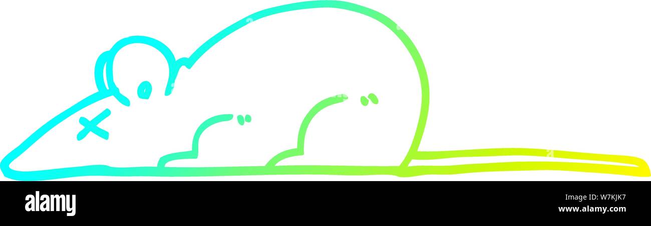 cold gradient line drawing of a cartoon dead rat Stock Vector Image ...