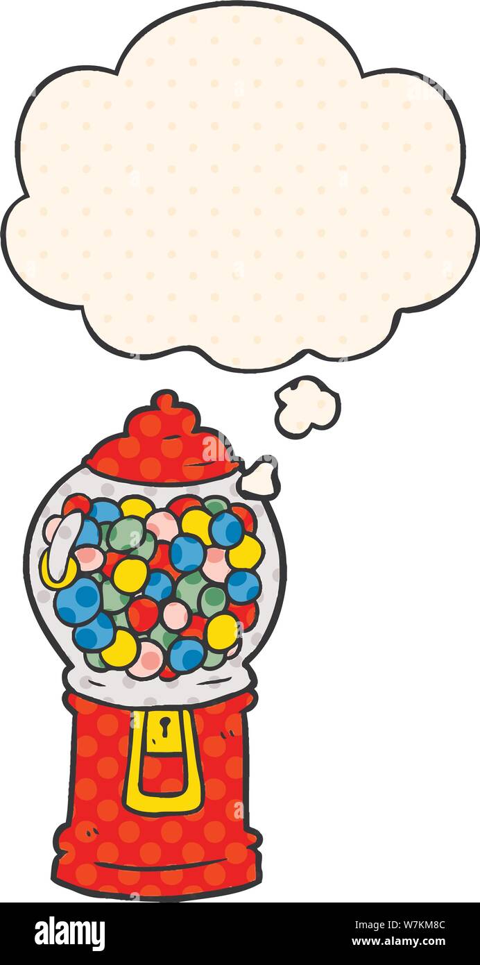 cartoon gumball machine with thought bubble in comic book style Stock  Vector Image & Art - Alamy
