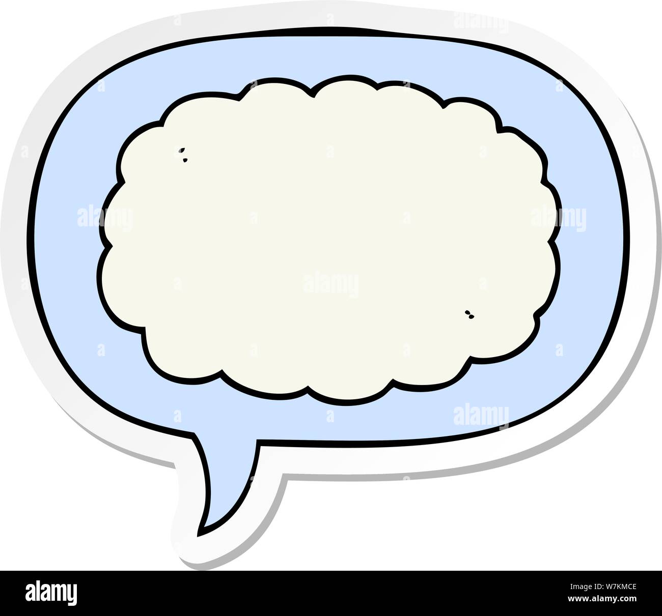 cartoon cloud with speech bubble sticker Stock Vector Image & Art - Alamy