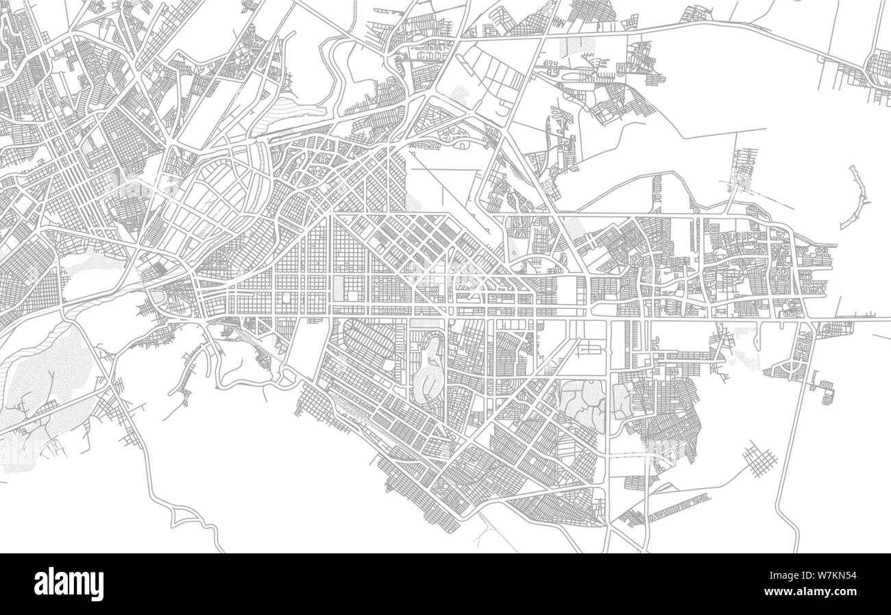 Torreón, Coahuila, Mexico, bright outlined vector map with bigger and