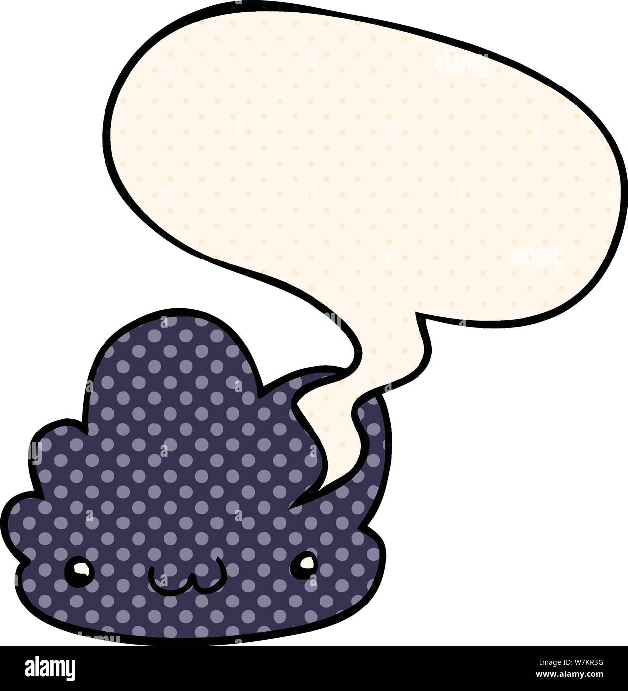 cute cartoon cloud with speech bubble in comic book style Stock Vector ...