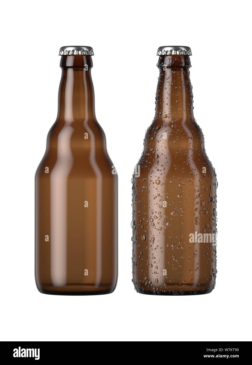 Download A Plain Amber Glass Beer Bottle Next To Another With Droplets Of Condensation On An Isolated White Studio Background 3d Render Stock Photo Alamy PSD Mockup Templates