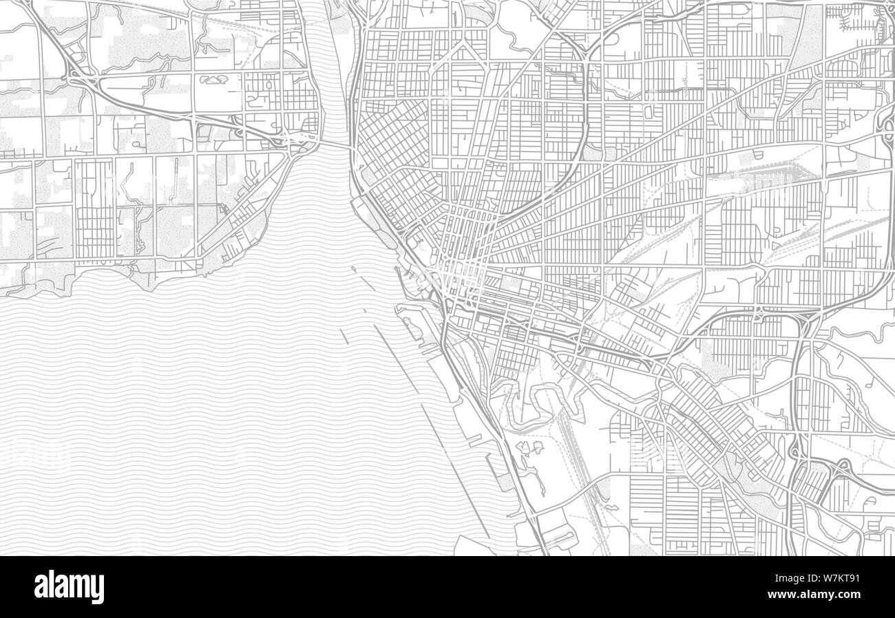 Buffalo, New York, USA, bright outlined vector map with bigger and ...