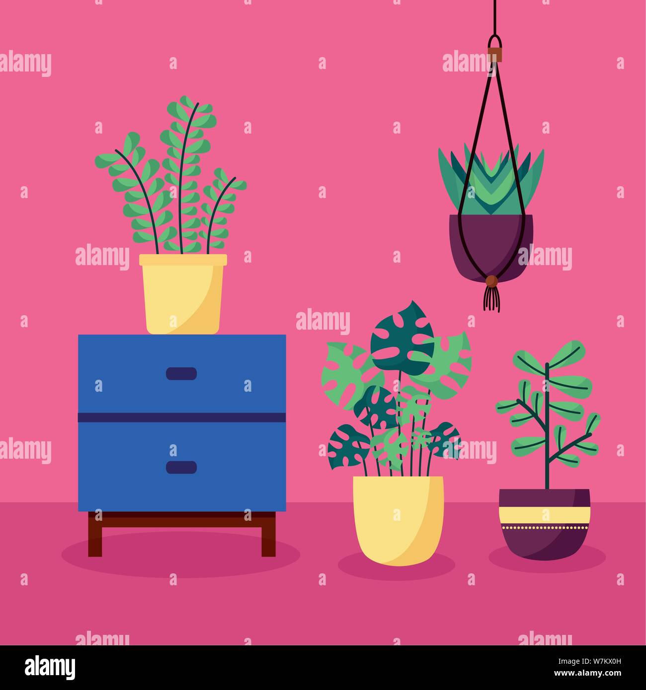 decorative house plants interior design Stock Vector Image & Art - Alamy