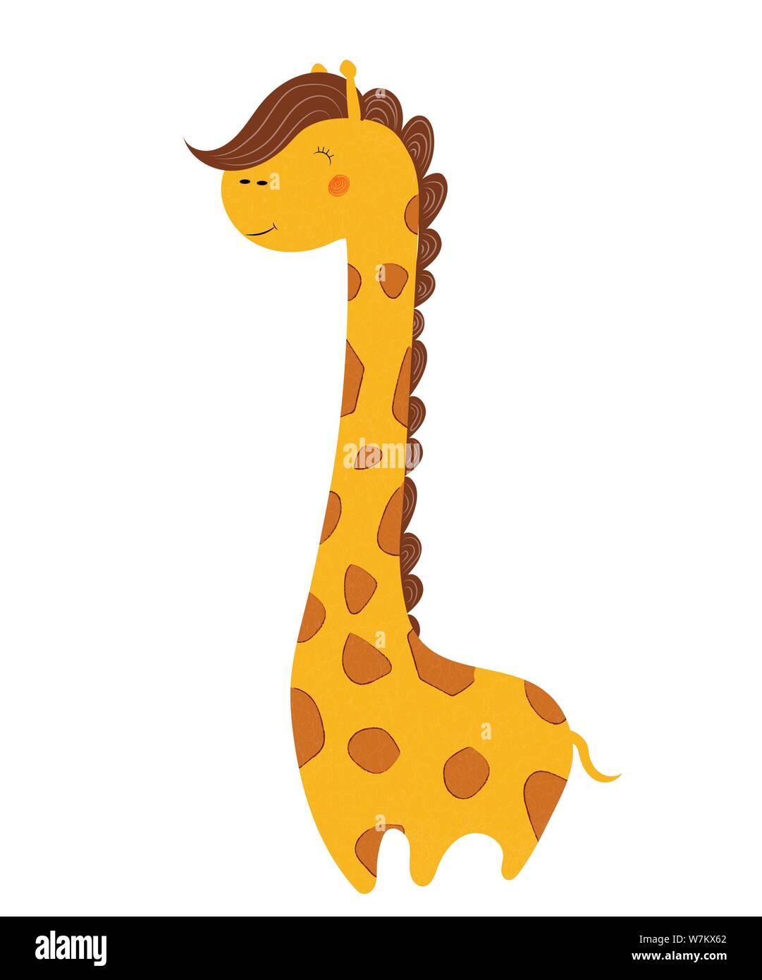 Cute african giraffe isolated on white background Stock Vector