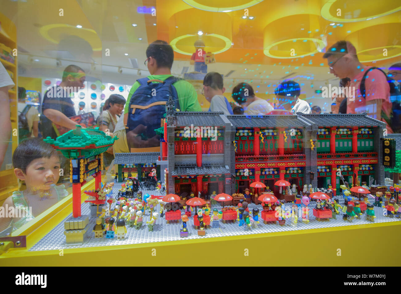 Visitors look at the LEGO sculpture of Guwenhua Jie, Tianjin's Ancient  Culture Street, made of 30,000 LEGO bricks, at Tianjin's first LEGO  Authorized Stock Photo - Alamy