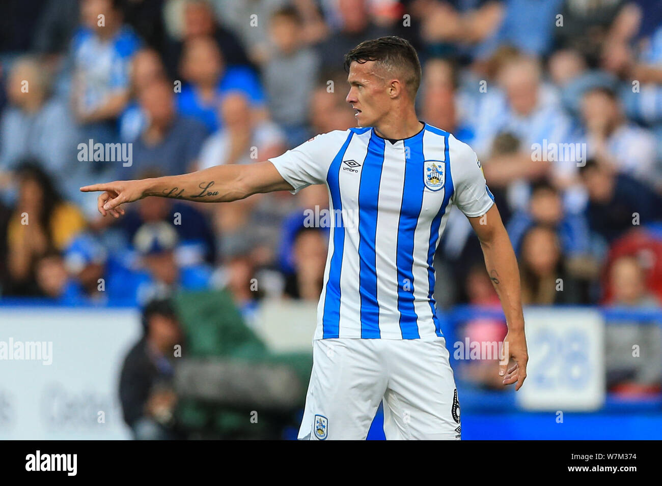 5th August 2019, John Smiths Stadium, Huddersfield England; Sky Bet Championship, Huddersfield Town vs Derby County ; Jonathan Hogg (6) of Huddersfield Town during the game  Credit: Mark Cosgrove/News Images  English Football League images are subject to DataCo Licence Stock Photo