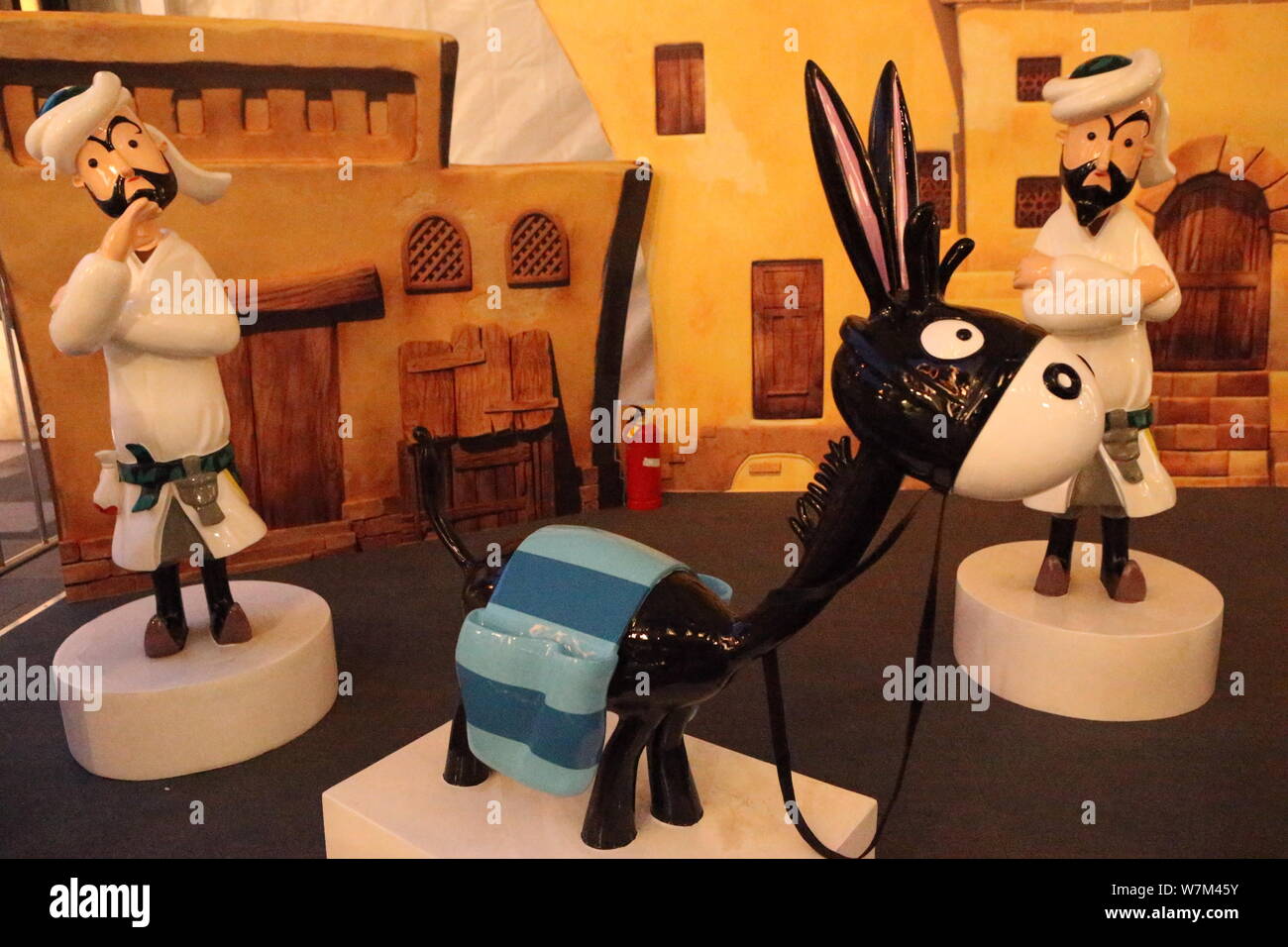 Avanti, one of the China's most famous cartoon characters, and his donkey  are on display during the largest Avanti-themed exhibition at the Bund  Finan Stock Photo - Alamy