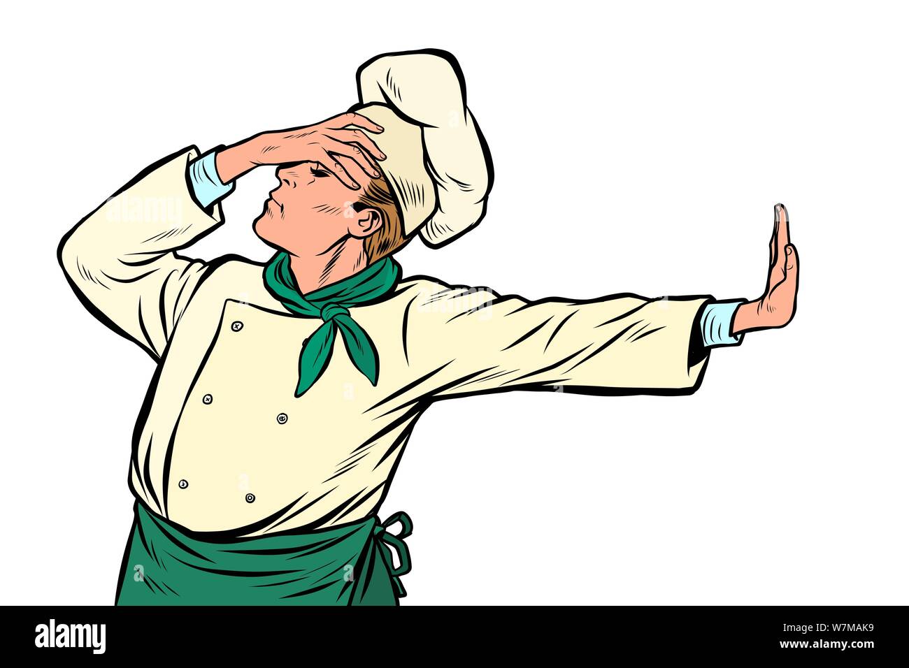 Caucasian Cook Chef Gesture Of Shame Denial No Pop Art Retro Vector Illustrator Vintage Kitsch Drawing Stock Vector Image Art Alamy