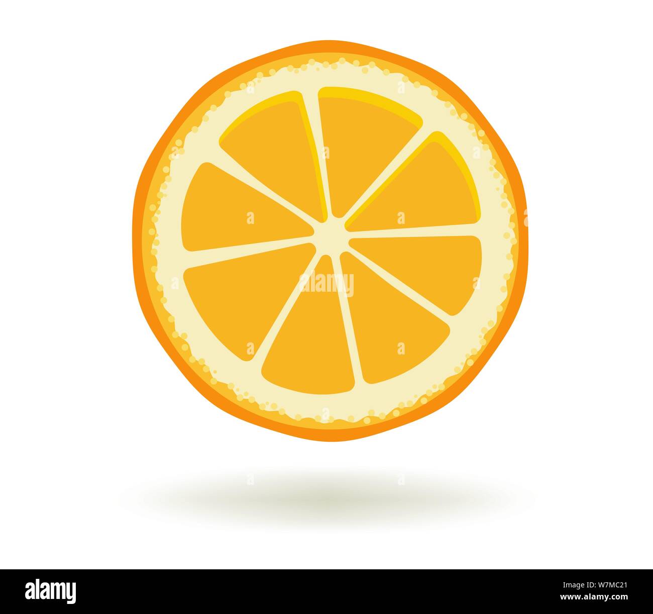 Citrus fruit. Vitamin C. Vector illustration of fresh ripe juicy orange